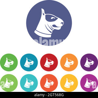 Bullterrier-Hundeset-Symbole Stock Vektor