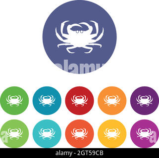Crab Set-Symbole Stock Vektor