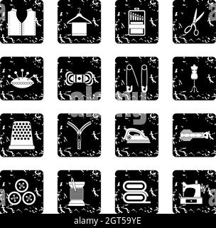 Nähen Icons set Stock Vektor