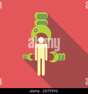 Mann Infografik Vorlage Symbol, flache Stil Stock Vektor