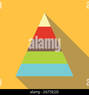 Gestapelte Pyramide Symbol, Cartoon-Stil Stock Vektor