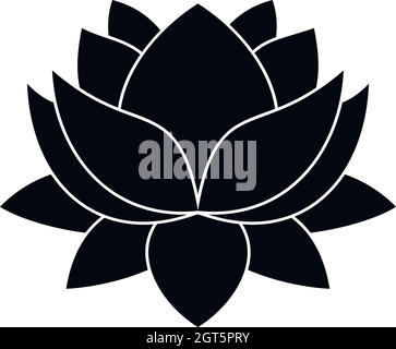 Seerose Blume Symbol, einfachen Stil Stock Vektor