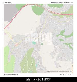 La Turbie, Alpes-Maritimes, Frankreich, Provence-Alpes-Côte d'Azur, N 43 44' 43'', E 7 24' 1'', map, Timeless Map veröffentlicht im Jahr 2021. Reisende, Entdecker und Abenteurer wie Florence Nightingale, David Livingstone, Ernest Shackleton, Lewis and Clark und Sherlock Holmes haben sich bei der Planung von Reisen zu den entlegensten Ecken der Welt auf Karten verlassen.Timeless Maps kartiert die meisten Orte auf der Welt und zeigt die Verwirklichung großer Träume Stockfoto