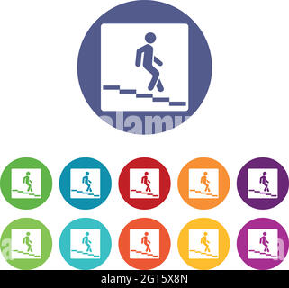 Symbole für Unterführung-Straßenschild Stock Vektor