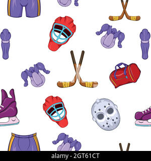 Russische Eishockey-Muster, Cartoon-Stil Stock Vektor