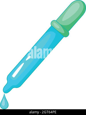 Pipette Symbol, Cartoon-Stil Stock Vektor