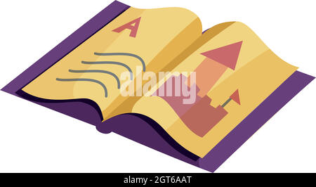 ABC-Buch Symbol, Cartoon Stil Stock Vektor