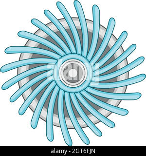 Runde ventilator Symbol, Cartoon Stil Stock Vektor