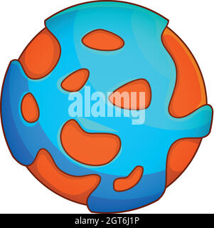 Planet-Symbol, Cartoon-Stil Stock Vektor