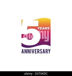 5 Jahre Jubiläum Vektor Logo Illustration Design Vorlage. Vektor eps 10. Stock Vektor