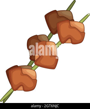 Yakitori, gegrillten Hähnchen Symbol, Cartoon Stil Stock Vektor