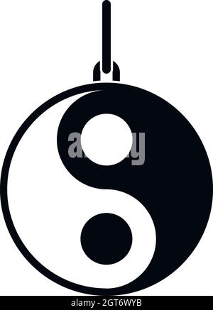 Yin Yang Symbol, einfachen Stil Stock Vektor