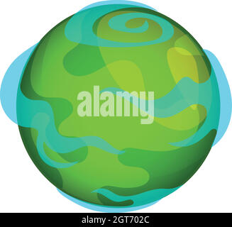 Earth Planet-Symbol, Cartoon-Stil Stock Vektor