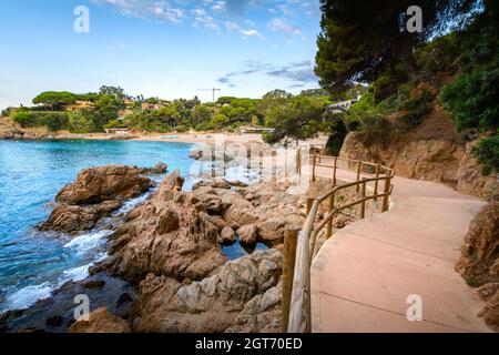 Schönen Sant Francesc Creek und Strand in Blanes in Spanien Stockfoto