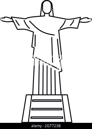 Statue von Jesus Christus, Rio De Janeiro-Symbol Stock Vektor