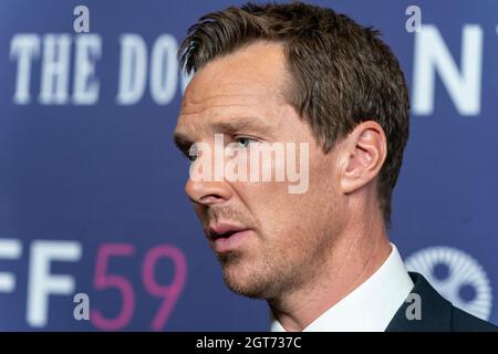 New York, USA. Oktober 2021. Benedict Cumberbatch besucht die Premiere von Power of the Dog beim 59. New York Film Festival in der Alice Tully Hall (Foto: Lev Radin/Pacific Press) Quelle: Pacific Press Media Production Corp./Alamy Live News Stockfoto