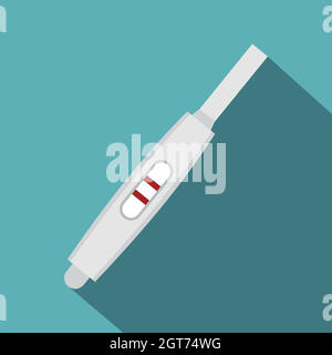 Symbol für positiven Schwangerschaftstest, flacher Stil Stock Vektor