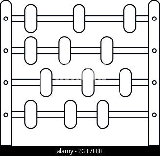 Kinder-Abacus-Symbol, Umriss-Stil Stock Vektor