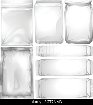 Satz Kunststoffverpackungen Stock Vektor