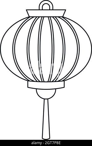 Das chinesische Neujahr lantern Symbol, outline Style Stock Vektor