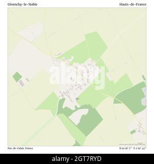 Givenchy-le-Noble, Pas-de-Calais, Frankreich, Hauts-de-France, N 50 18' 7'', E 2 29' 45'', map, Timeless Map veröffentlicht im Jahr 2021. Reisende, Entdecker und Abenteurer wie Florence Nightingale, David Livingstone, Ernest Shackleton, Lewis and Clark und Sherlock Holmes haben sich bei der Planung von Reisen zu den entlegensten Ecken der Welt auf Karten verlassen.Timeless Maps kartiert die meisten Orte auf der Welt und zeigt die Verwirklichung großer Träume Stockfoto