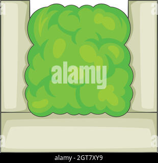 Zaun hedge Symbol, Cartoon Stil Stock Vektor