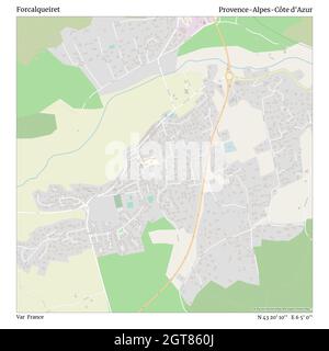 Forcalqueiret, Var, France, Provence-Alpes-Côte d'Azur, N 43 20' 10'', E 6 5' 0'', map, Timeless Map veröffentlicht im Jahr 2021. Reisende, Entdecker und Abenteurer wie Florence Nightingale, David Livingstone, Ernest Shackleton, Lewis and Clark und Sherlock Holmes haben sich bei der Planung von Reisen zu den entlegensten Ecken der Welt auf Karten verlassen.Timeless Maps kartiert die meisten Orte auf der Welt und zeigt die Verwirklichung großer Träume Stockfoto