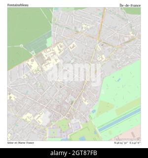 Fontainebleau, seine-et-Marne, Frankreich, Île-de-France, N 48 24' 32'', E 2 42' 6'', map, Timeless Map veröffentlicht im Jahr 2021. Reisende, Entdecker und Abenteurer wie Florence Nightingale, David Livingstone, Ernest Shackleton, Lewis and Clark und Sherlock Holmes haben sich bei der Planung von Reisen zu den entlegensten Ecken der Welt auf Karten verlassen.Timeless Maps kartiert die meisten Orte auf der Welt und zeigt die Verwirklichung großer Träume Stockfoto