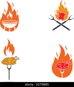 BBQ Vektor Symbol Illustration Design Stock Vektor