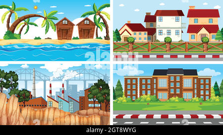 Szenenbilder in Naturumgebung Stock Vektor