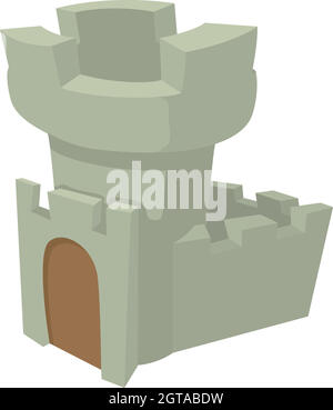 Burg Turm Symbol, Cartoon-Stil Stock Vektor