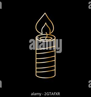 Goldene Weihnachtsikone. Weihnachtsdekoration Symbol des neuen Jahres. Vektor-weihnachts-Symbol Stock Vektor