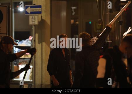 David Hasselhoff am Set zu Dreharbeiten für die Serie 'Ze Network' auf der Hospitalstraße. Görlitz, 28.09.2021 Stockfoto