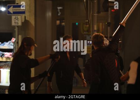 David Hasselhoff am Set zu Dreharbeiten für die Serie 'Ze Network' auf der Hospitalstraße. Görlitz, 28.09.2021 Stockfoto