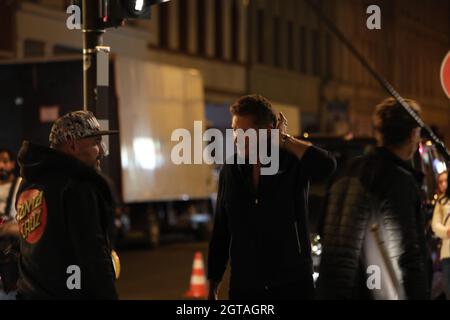 David Hasselhoff am Set zu Dreharbeiten für die Serie 'Ze Network' auf der Hospitalstraße. Görlitz, 28.09.2021 Stockfoto