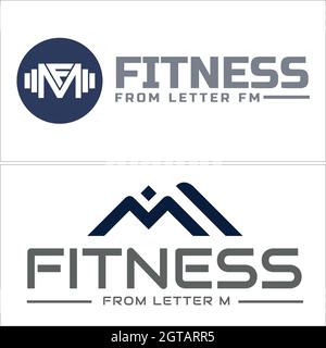 Fitness Fitnessstudio Gesundheit Logo Design Stock Vektor