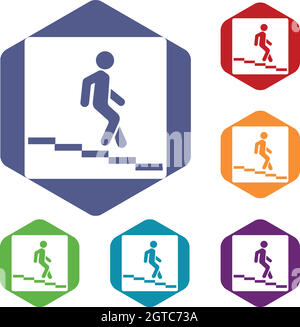 Unterführung Straße Zeichen Symbole festlegen Stock Vektor