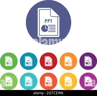 Datei PPT-Symbole festlegen Stock Vektor