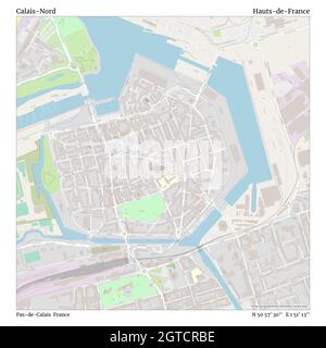 Calais-Nord, Pas-de-Calais, Frankreich, Hauts-de-France, N 50 57' 30'', E 1 51' 13'', map, Timeless Map veröffentlicht im Jahr 2021. Reisende, Entdecker und Abenteurer wie Florence Nightingale, David Livingstone, Ernest Shackleton, Lewis and Clark und Sherlock Holmes haben sich bei der Planung von Reisen zu den entlegensten Ecken der Welt auf Karten verlassen.Timeless Maps kartiert die meisten Orte auf der Welt und zeigt die Verwirklichung großer Träume Stockfoto