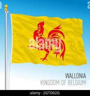 Wallonische Regionalflagge, Königreich Belgien, Vektorgrafik Stock Vektor