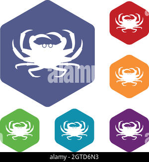 Krabben-Icons set Stock Vektor