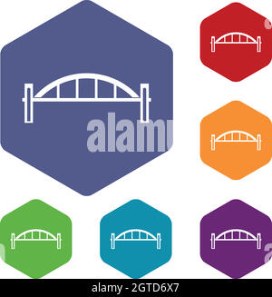 Brücke Icons set Stock Vektor