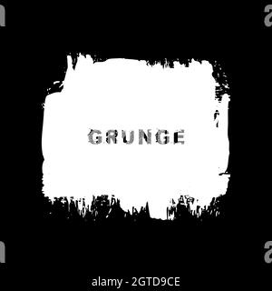 Weißer Grunge-Hintergrund. Distress verschmutzte Vektorstruktur. Isoliert. Trendige Form für Banner, Abzeichen, Embleme, Rahmen, Etiketten, Stempel. Pinselstrich Stock Vektor