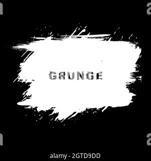 Schwarzer Pinsel städtischen Grunge Hintergrund. Distress-Vektor-Textur. Trendige Form für Abzeichen, Embleme, Rahmen, Etiketten und Stempel. Pinselstriche Stock Vektor