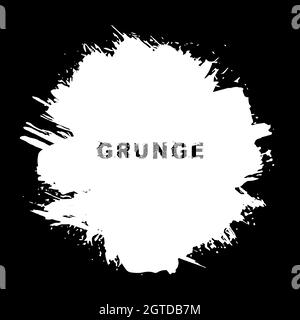 Weißer Vektor-Grunge-Hintergrund. Distress-Vektor-Textur. Isoliert. Trendige Form für Abzeichen, Embleme, Rahmen, Etiketten und Stempel. Pinselstriche Stock Vektor