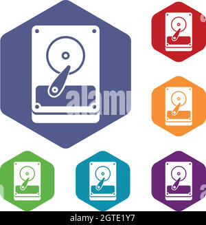 HDD Icons set Stock Vektor