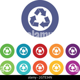 Symbole für Recycling-Zeichensatz Stock Vektor