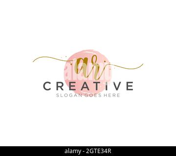 AR feminine Logo Schönheit Monogramm und elegantes Logo-Design, Handschrift Logo der ursprünglichen Signatur, Hochzeit, Mode, Blumen und botanischen mit kreativen Stock Vektor