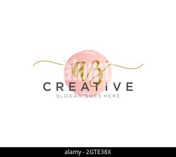 AZ feminine Logo Schönheit Monogramm und elegantes Logo-Design, Handschrift Logo der ursprünglichen Signatur, Hochzeit, Mode, Blumen und botanischen mit kreativen Stock Vektor