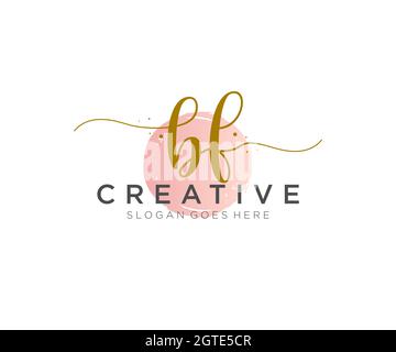 BF feminine Logo Schönheit Monogramm und elegantes Logo-Design, Handschrift Logo der ursprünglichen Signatur, Hochzeit, Mode, Blumen und botanischen mit kreativen Stock Vektor